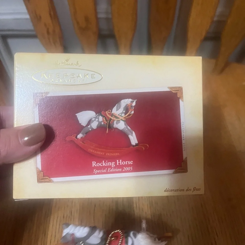 Hallmark Keepsake Rocking Horse Ornament - Red and White special edition 2005